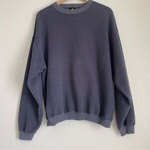 Vintage H.L. Miller Gold textrured crewneck sweater, blue/grey, l